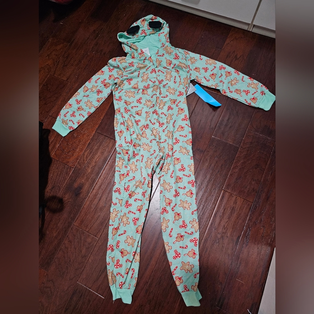 Disney Mint Green Gingerbread Kids Footie